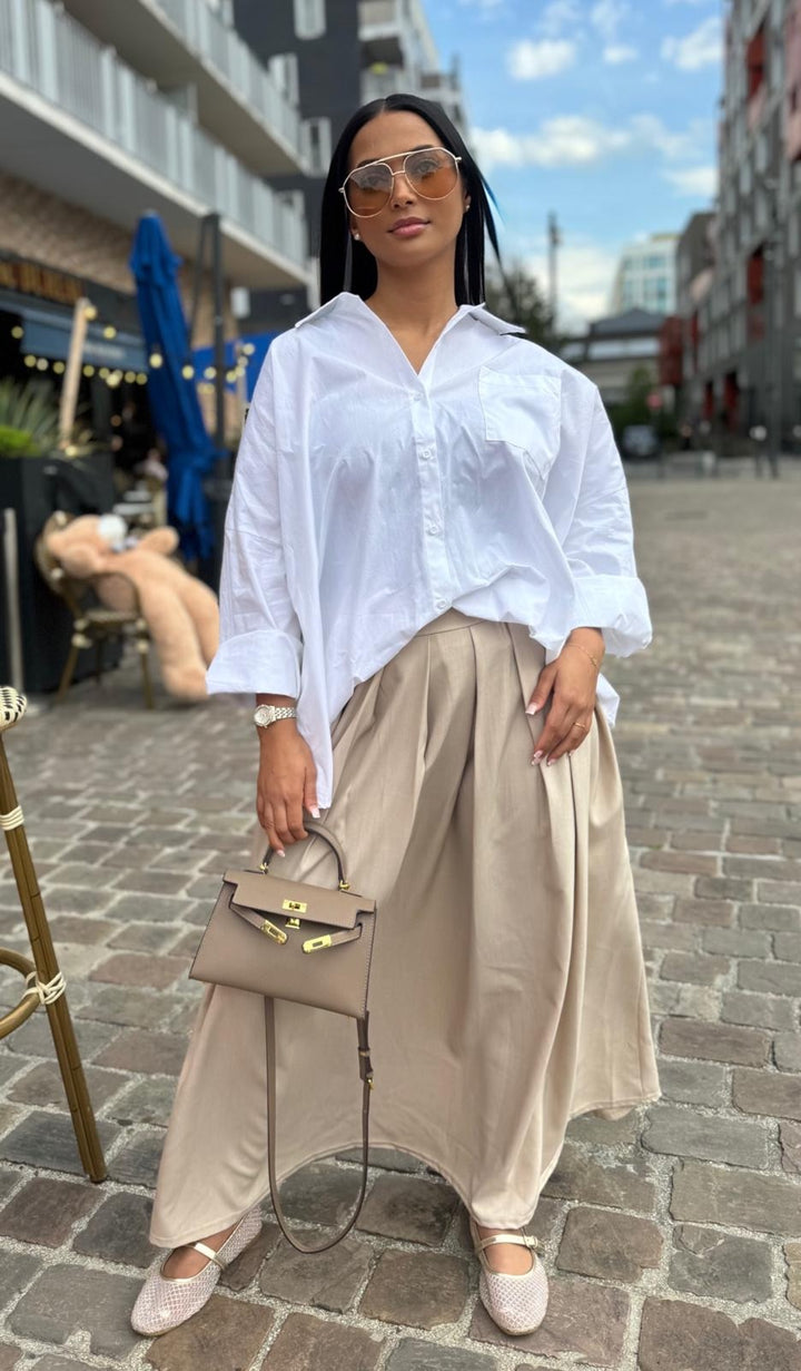 Jupe ample Beige