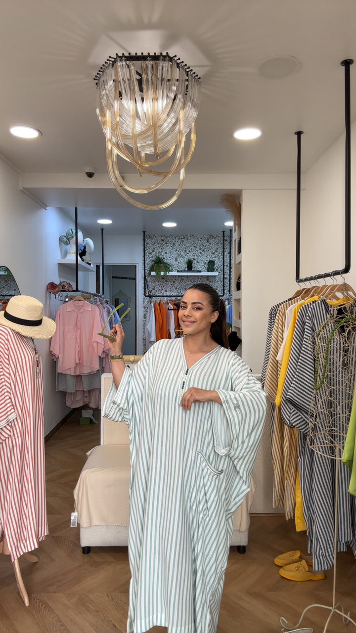 Abaya Authentica motif rayé