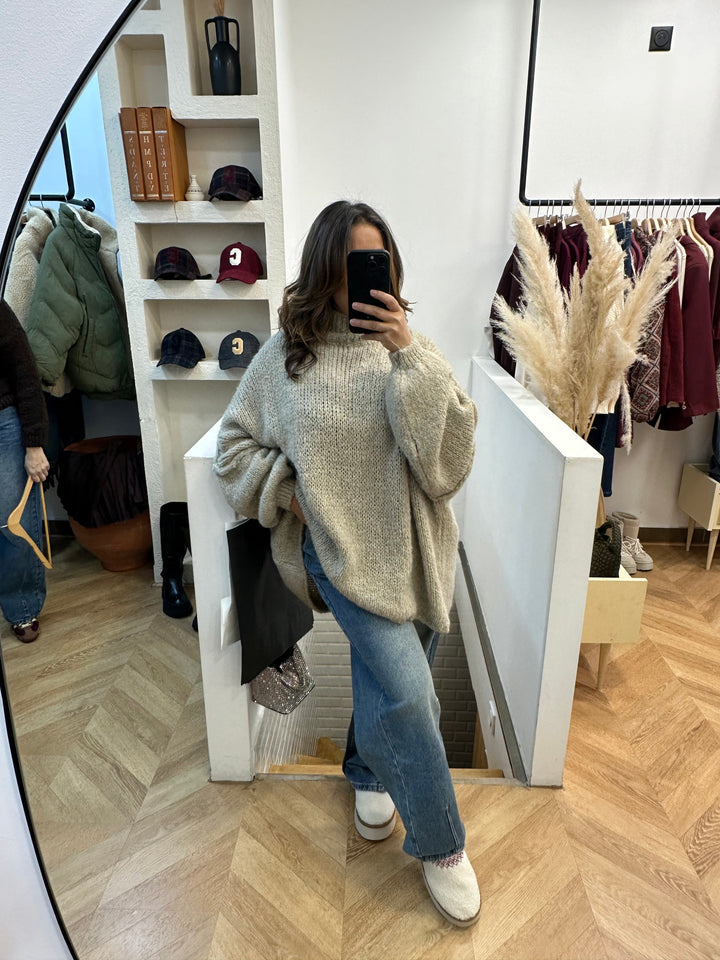 (Pull Mohair beige