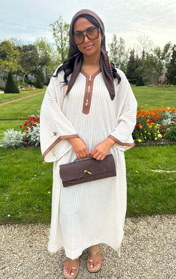 Robe en lin – détails marron