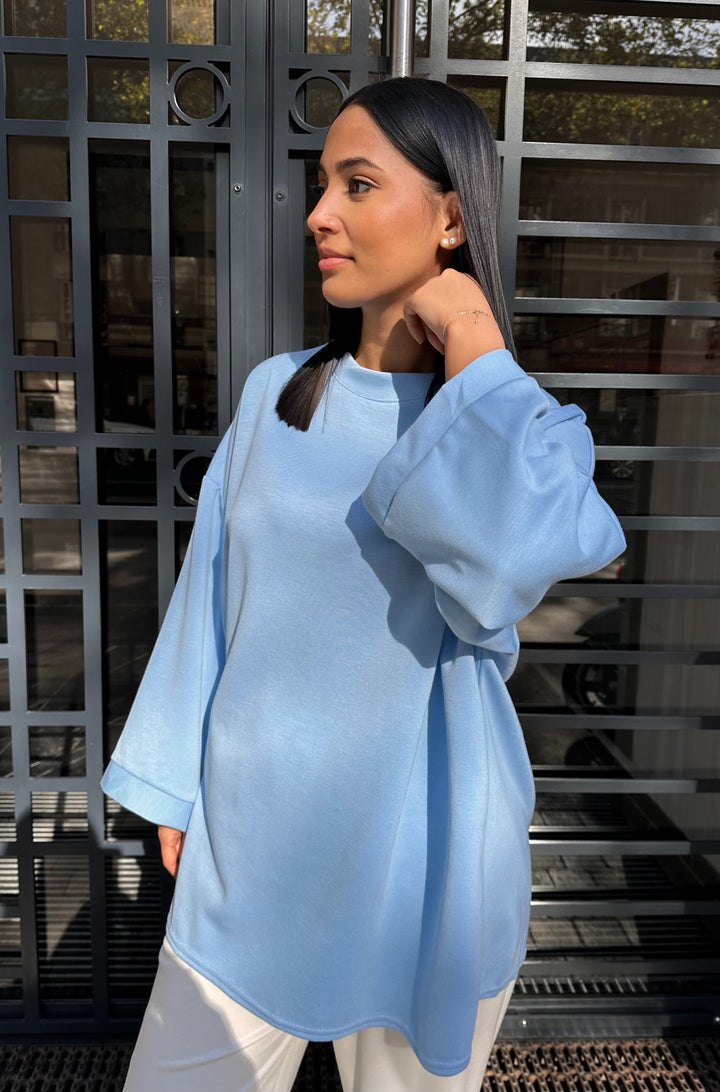t-shirt bleu oversize