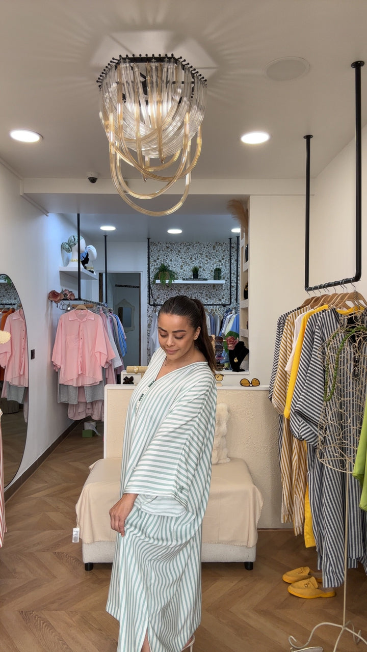 Abaya Authentica motif rayé