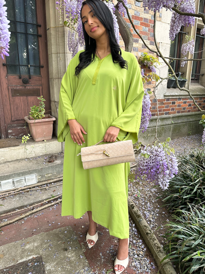 ABAYA AUTHENTICA EN CRÊPE – VERT
