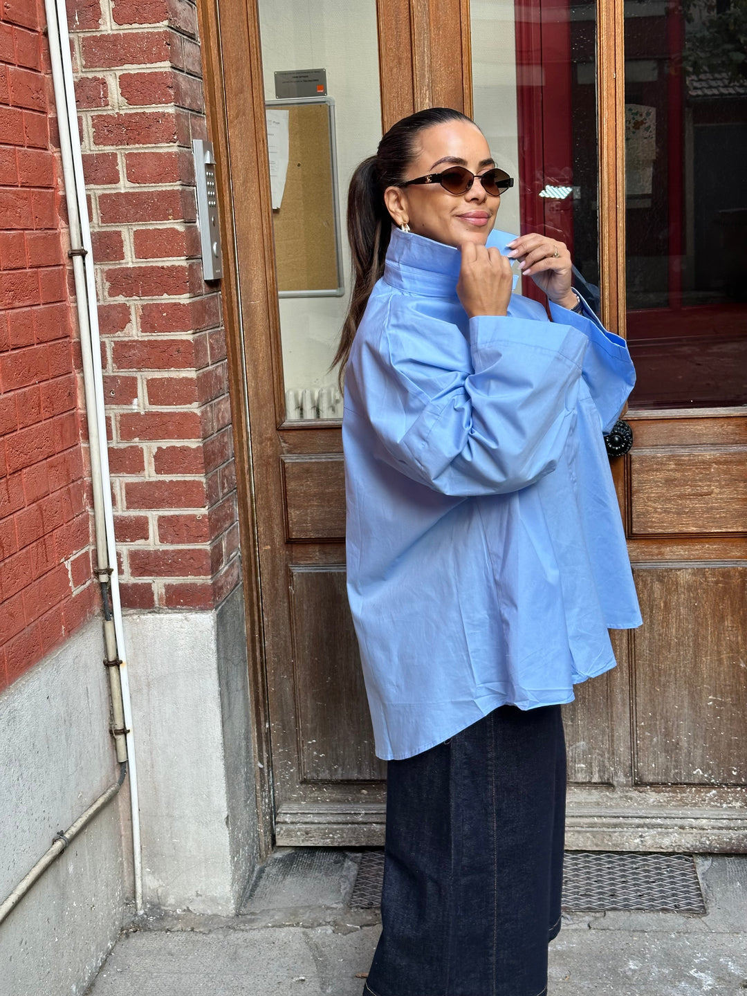 chemise oversize - bleu