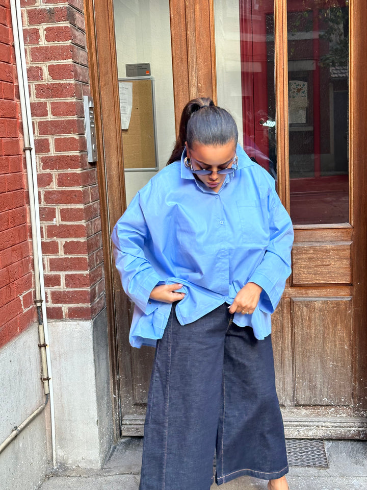 chemise oversize - bleu