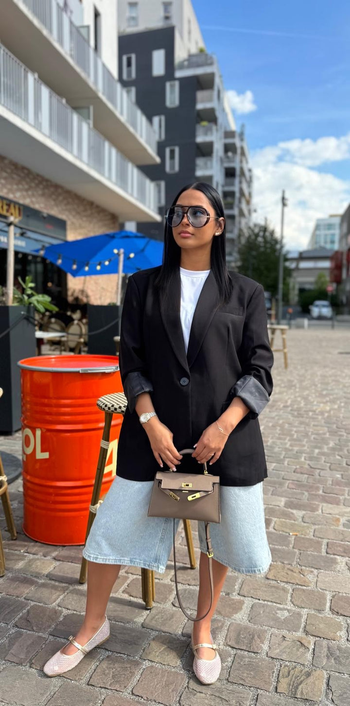 Blazer noir à fente ￼