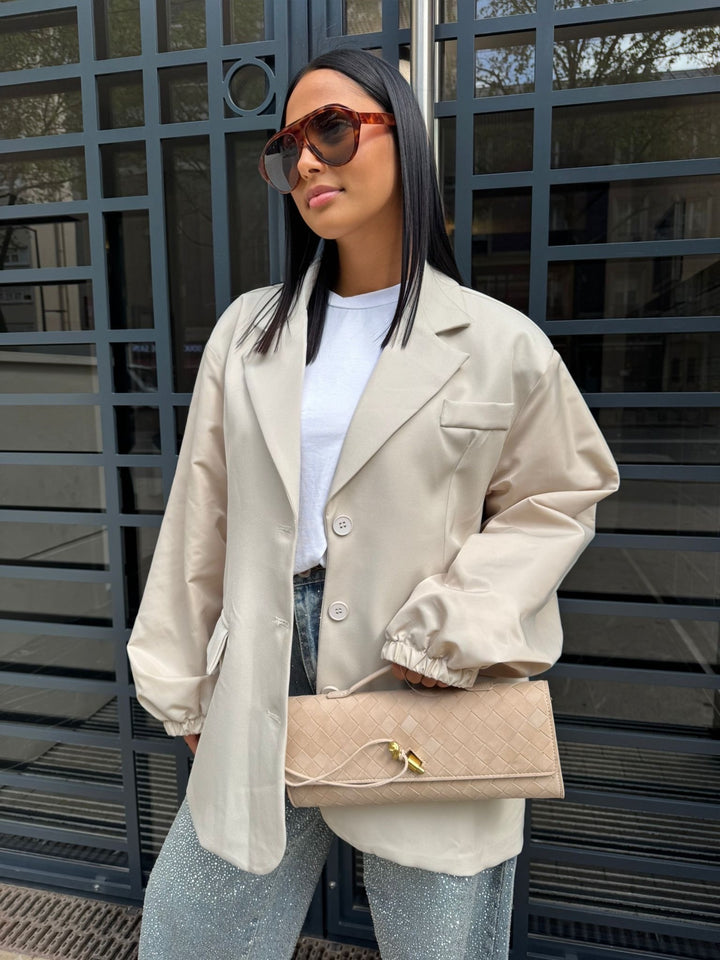 Blazer Bi-Matière Effet Ballon