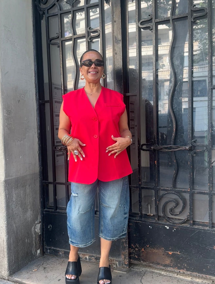 Blazer sans manches Lina - Rouge