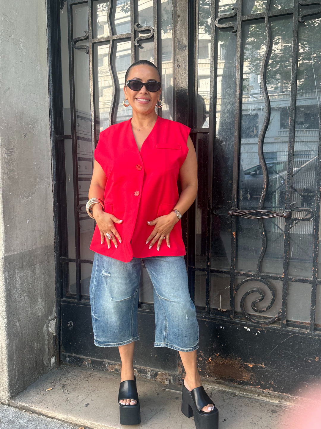 Blazer sans manches Lina - Rouge