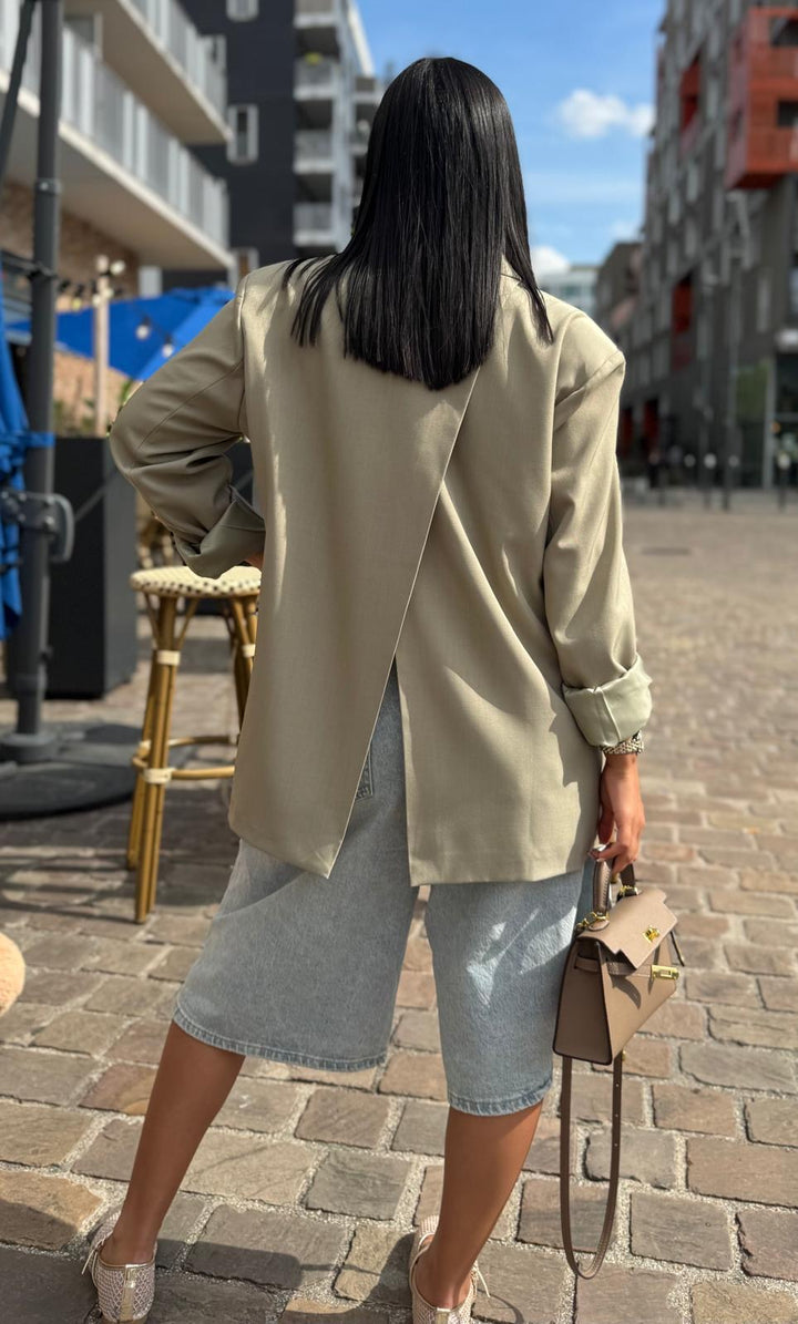 Blazer vert à fente