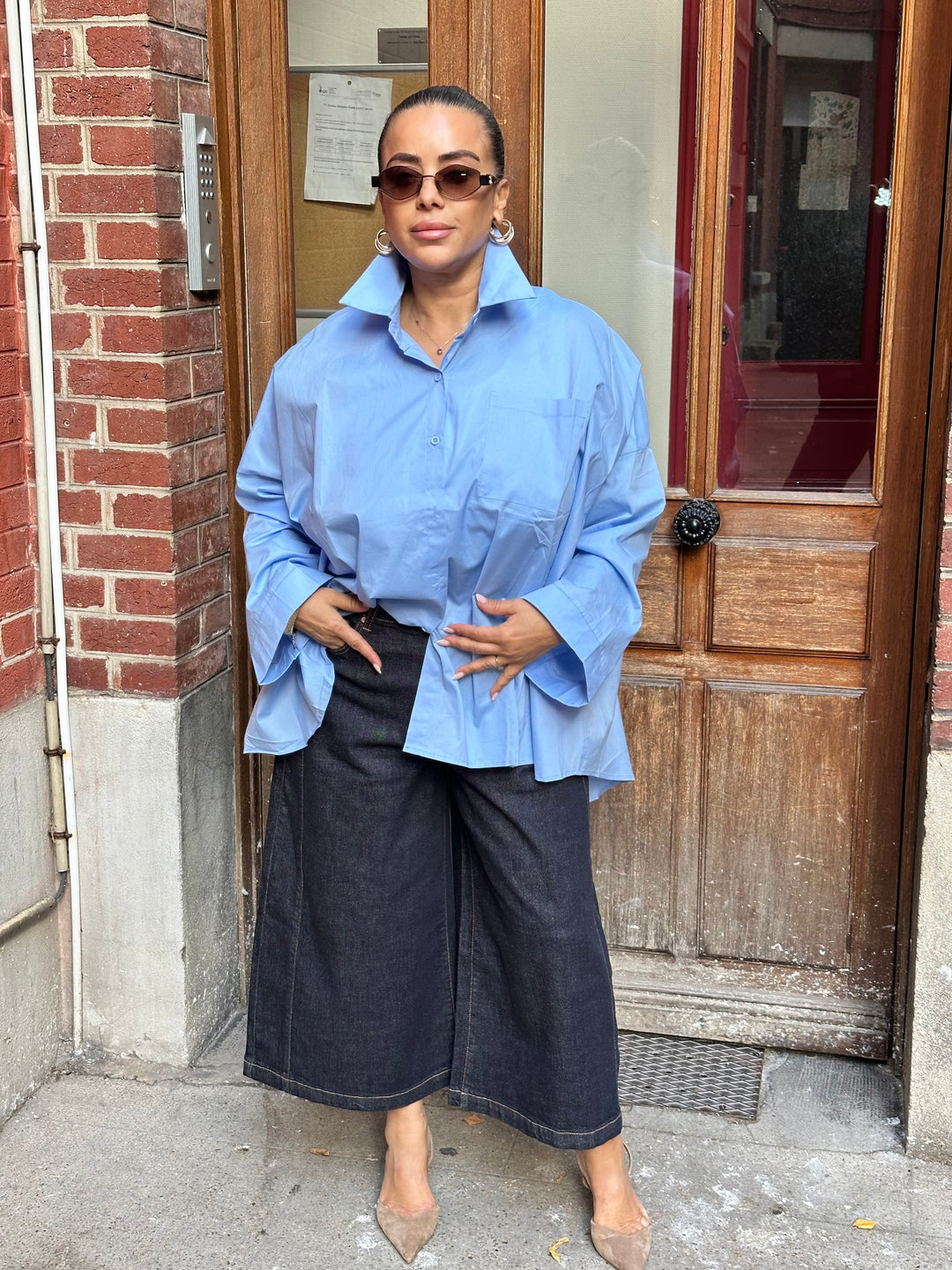 chemise oversize - bleu