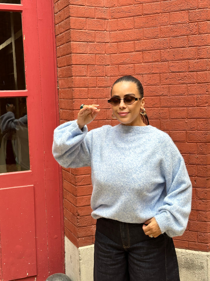 pull a manches longues - bleu ciel