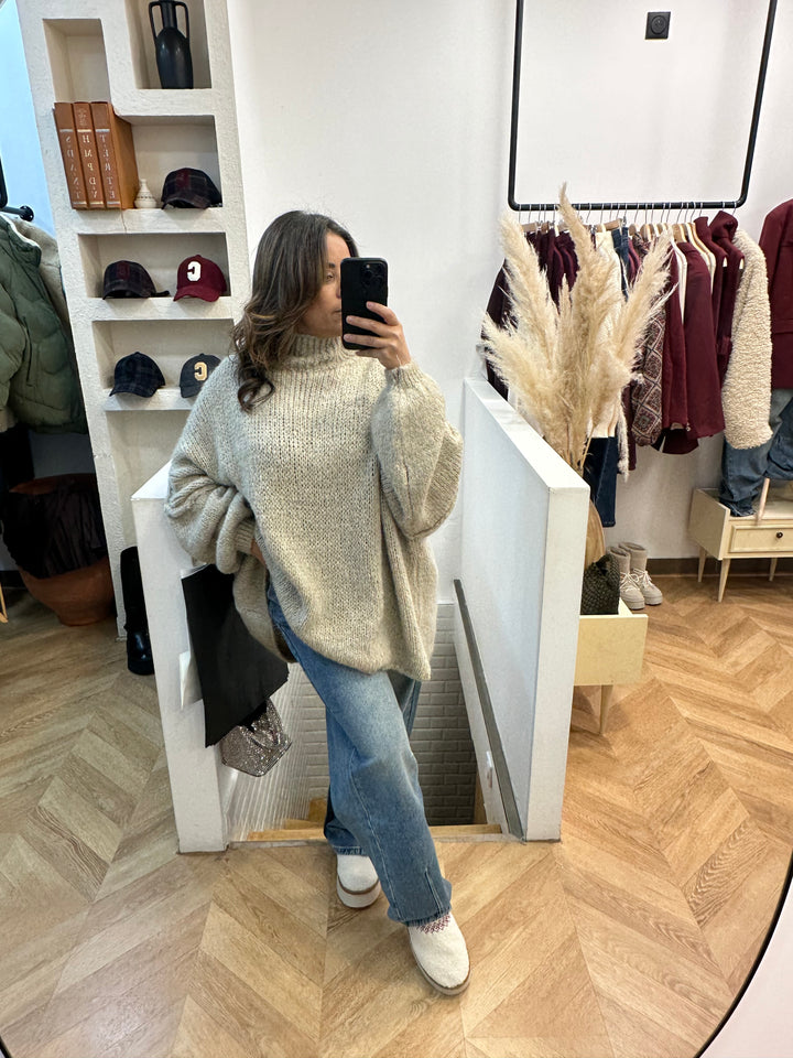 (Pull Mohair beige