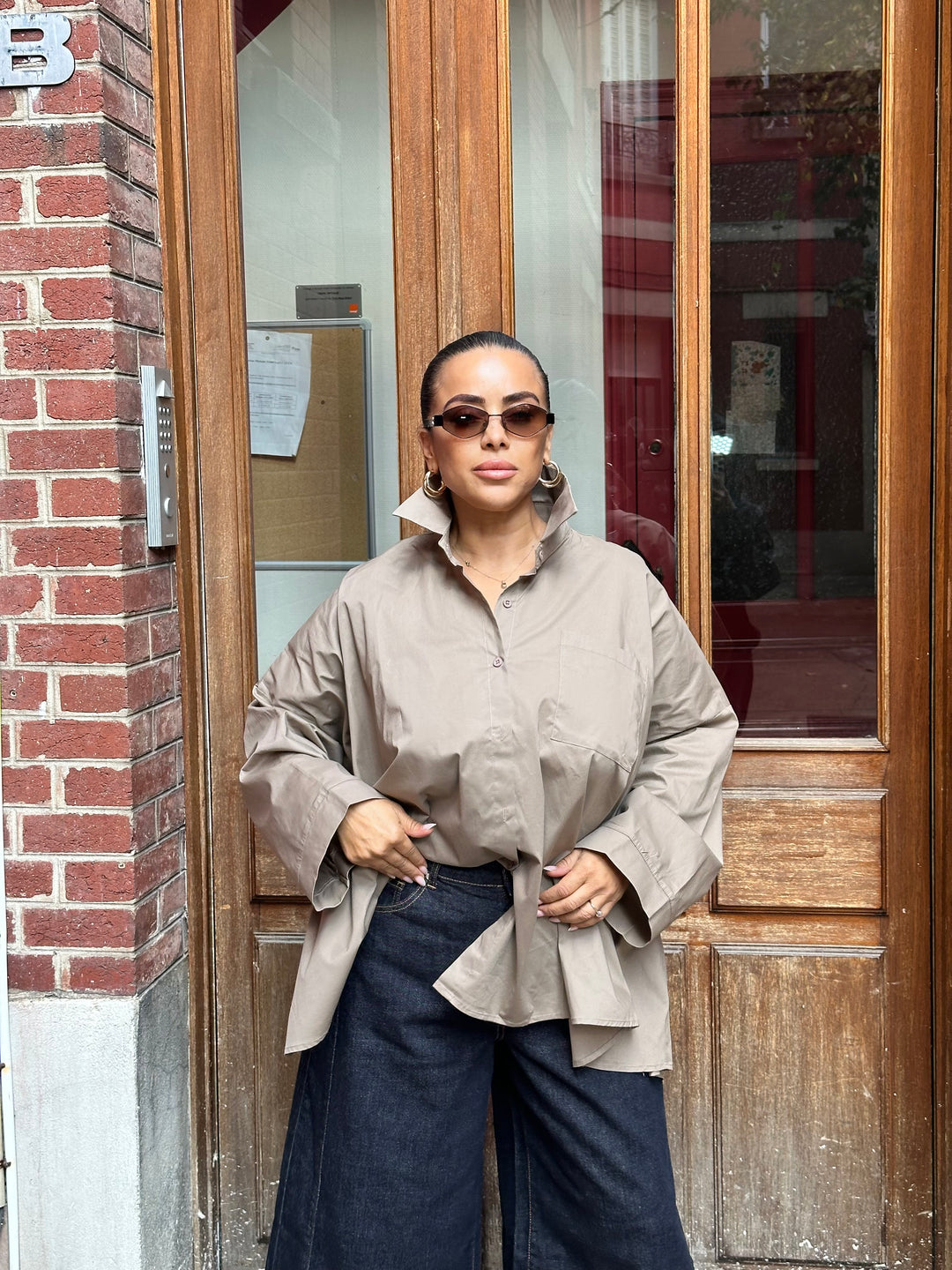 chemise oversize - Nude