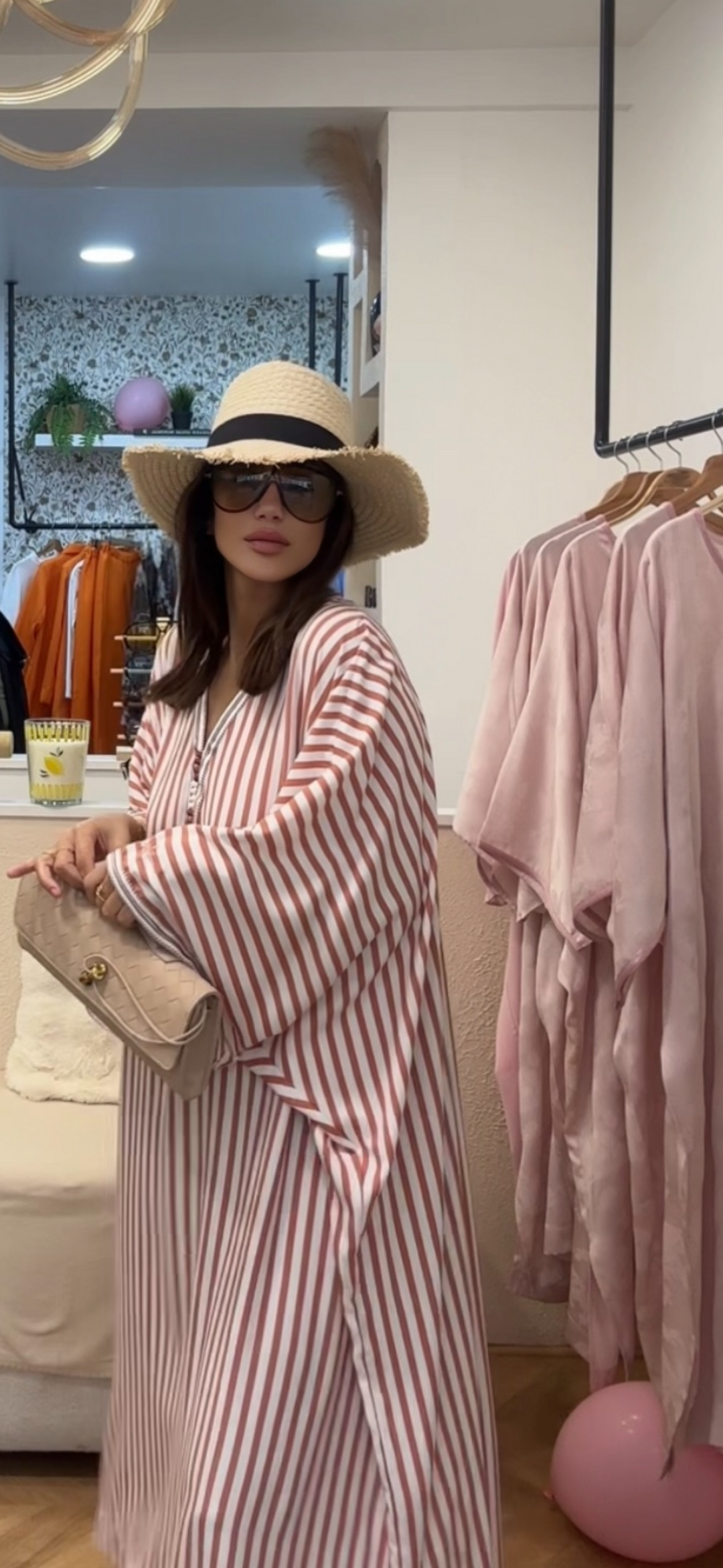 Abaya Authentica motif rayé