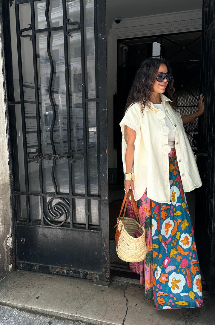 Veste en jean femme oversize sans manches Luna